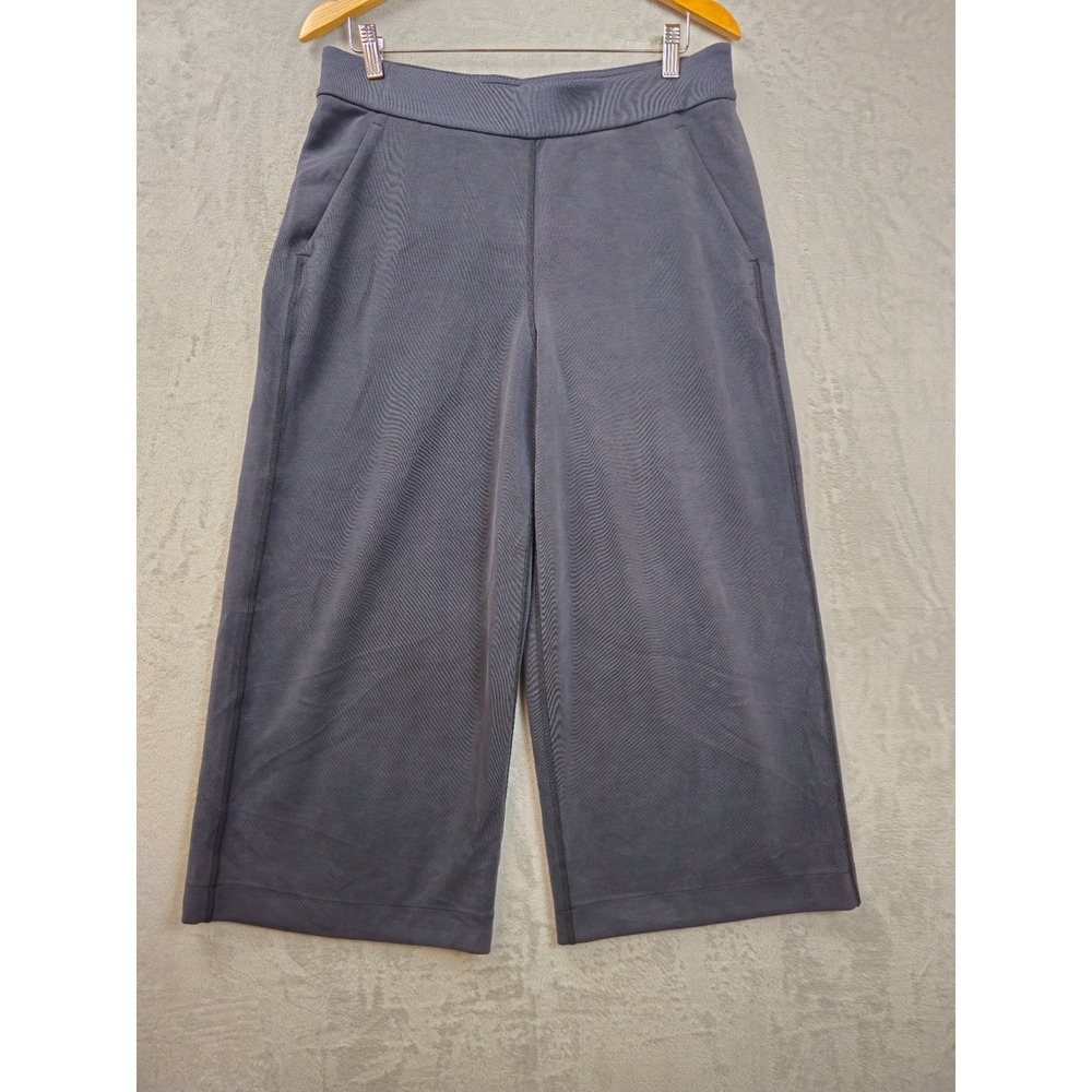 Lululemon Velour Pants Velvet Womens Large 32x23.5 Gray Wide Leg Cropped